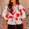 BLOUSE ADALINE ROSE ROUGE