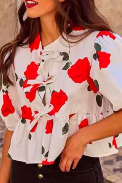 BLOUSE ADALINE ROSE ROUGE