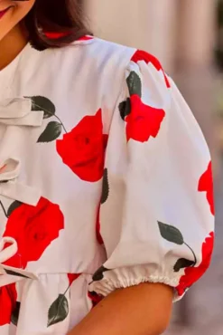 BLOUSE ADALINE ROSE ROUGE
