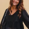 BLOUSE AMY LIN VISCOSE NOIR