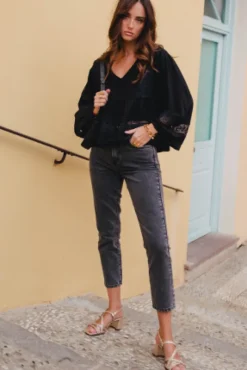 BLOUSE AMY LIN VISCOSE NOIR