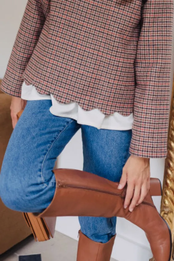 BLOUSE BALTHAZAR DAMIER ACAJOU