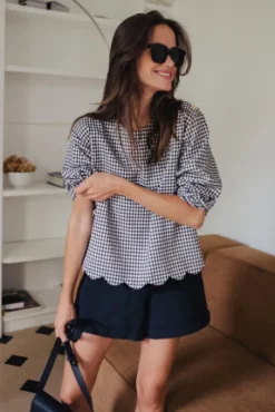 BLOUSE BALTHAZAR PIED DE POULE