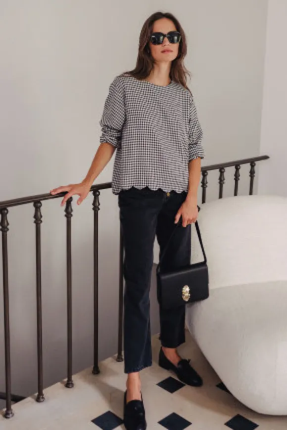 BLOUSE BALTHAZAR PIED DE POULE