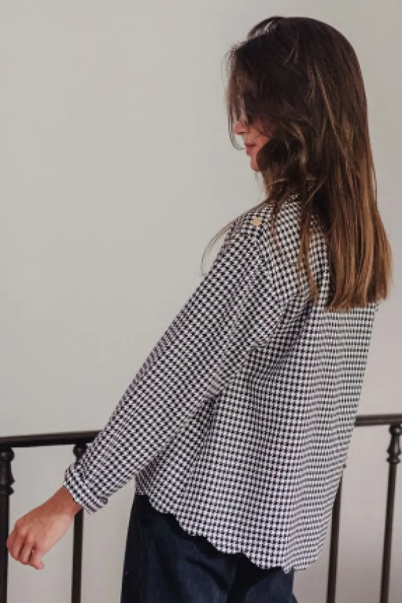 BLOUSE BALTHAZAR PIED DE POULE