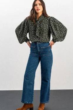 BLOUSE BEREN IMPRIMÉ PENTO KAKI