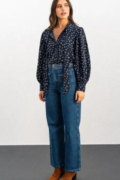 BLOUSE BEREN IMPRIMÉ PENTO MARINE