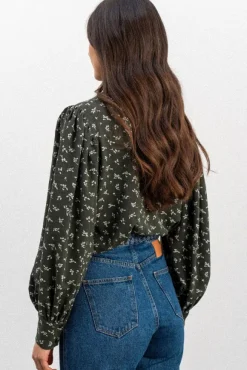 BLOUSE BEREN IMPRIMÉ PENTO KAKI