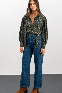 BLOUSE BEREN IMPRIMÉ PENTO KAKI