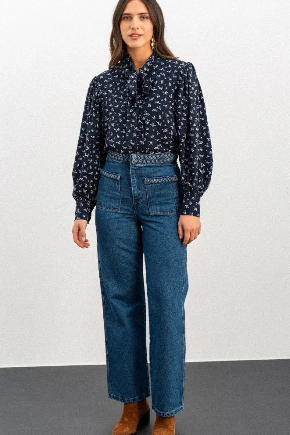 BLOUSE BEREN IMPRIMÉ PENTO MARINE