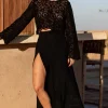 BLOUSE BRENDA GUIPURE NOIR