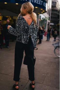 BLOUSE CALIOPE SEQUIN ARGENT