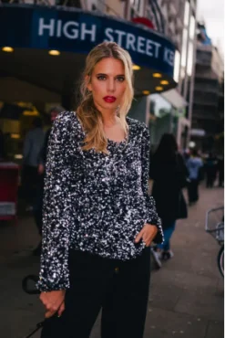 BLOUSE CALIOPE SEQUIN ARGENT