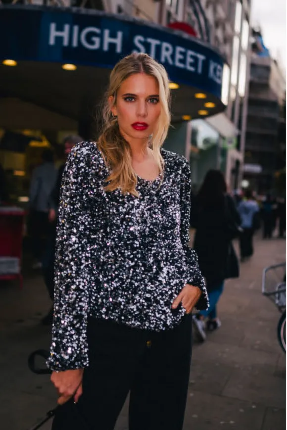 BLOUSE CALIOPE SEQUIN ARGENT