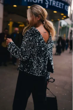 BLOUSE CALIOPE SEQUIN ARGENT