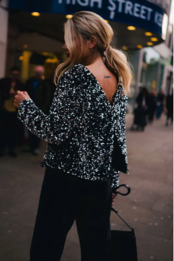 BLOUSE CALIOPE SEQUIN ARGENT