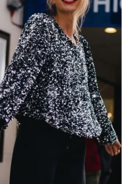 BLOUSE CALIOPE SEQUIN ARGENT
