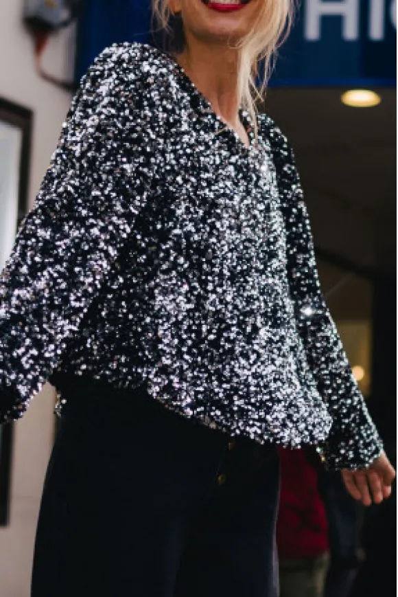 BLOUSE CALIOPE SEQUIN ARGENT