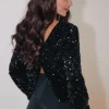 BLOUSE CALIOPE SEQUIN NOIR