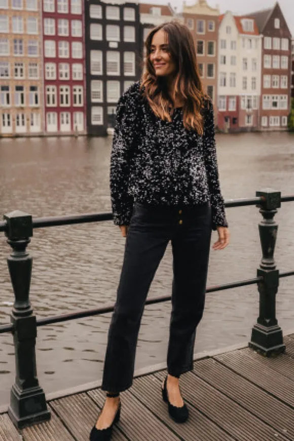 BLOUSE CALIOPE SEQUIN NOIR