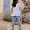 BLOUSE MARTHA BLEU COTON