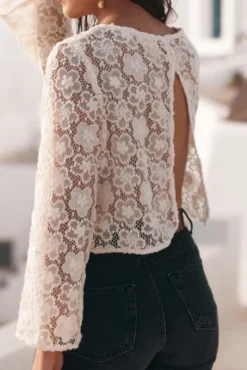 BLOUSE NAOMIE DENTELLE PIVOINE