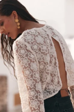 BLOUSE NAOMIE DENTELLE PIVOINE