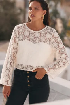 BLOUSE NAOMIE DENTELLE PIVOINE
