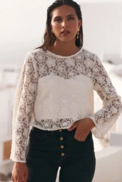 BLOUSE NAOMIE DENTELLE PIVOINE