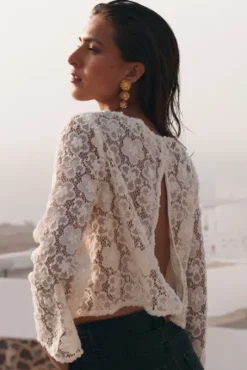 BLOUSE NAOMIE DENTELLE PIVOINE