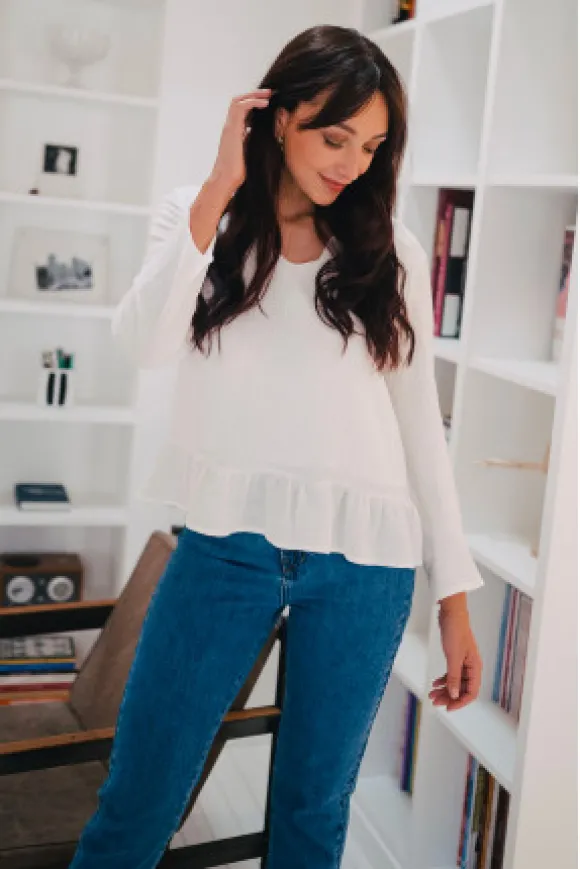 BLOUSE SULLY BLANC COTON