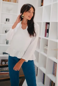 BLOUSE SULLY BLANC COTON