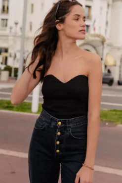 BUSTIER LOLA LIN VISCOSE NOIR