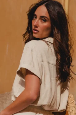 CHEMISE MARCO LIN VISCOSE BEIGE
