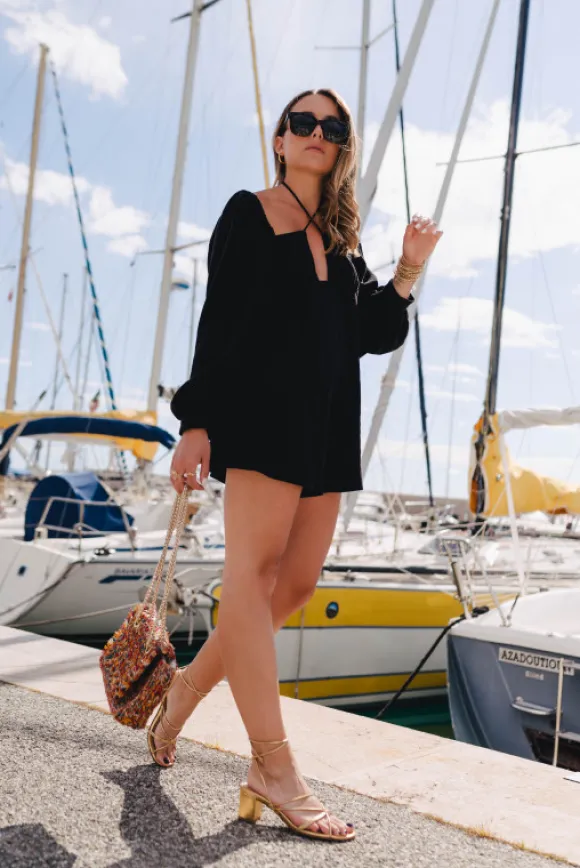 COMBINAISON AYA LIN VISCOSE NOIR