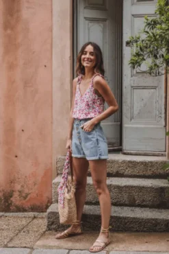 DÉBARDEUR PAOLA BOUTON ROSÉ
