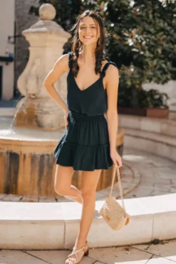 DÉBARDEUR PAOLA NOIR COTON