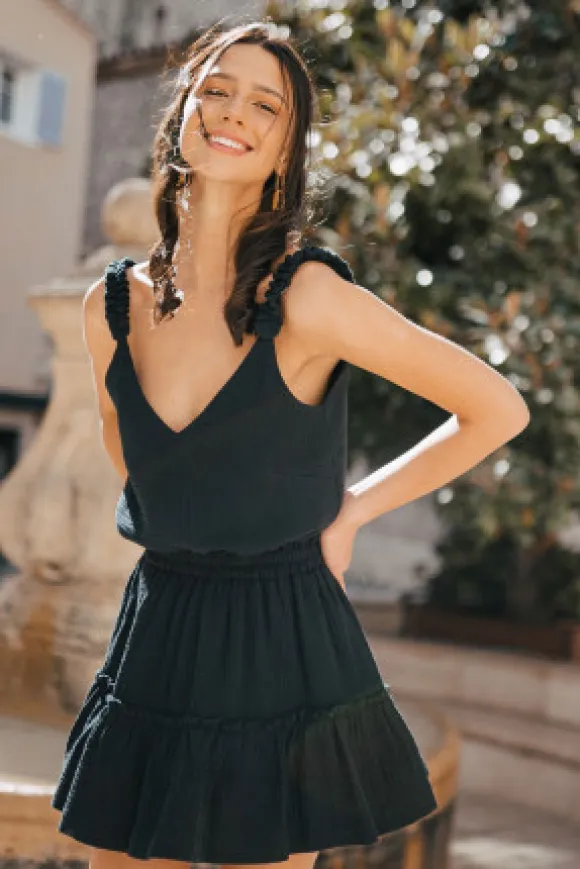 DÉBARDEUR PAOLA NOIR COTON