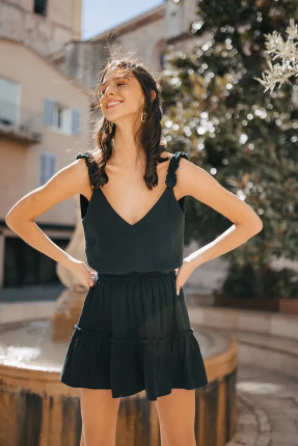 DÉBARDEUR PAOLA NOIR COTON