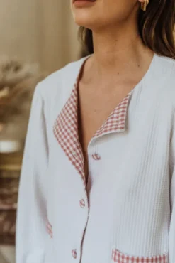 GILET INGRID VICHY ROSE