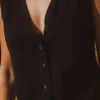 GILET MARCEL LIN VISCOSE NOIR