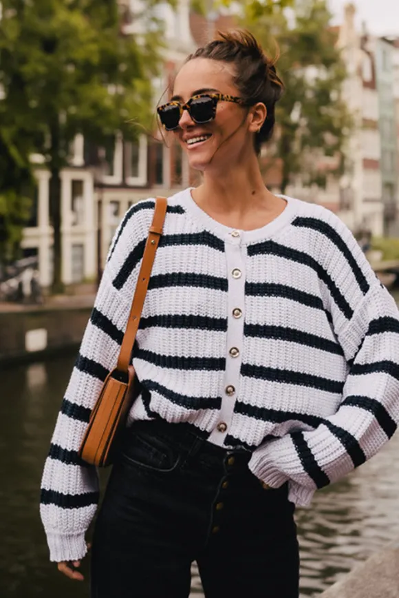 GILET RICO ÉCRU MARINE