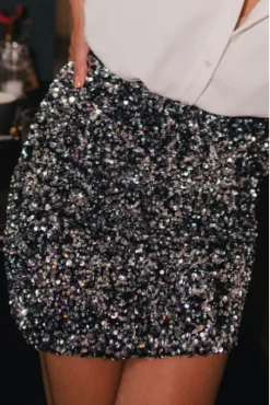 JUPE ELOI SEQUIN ARGENT