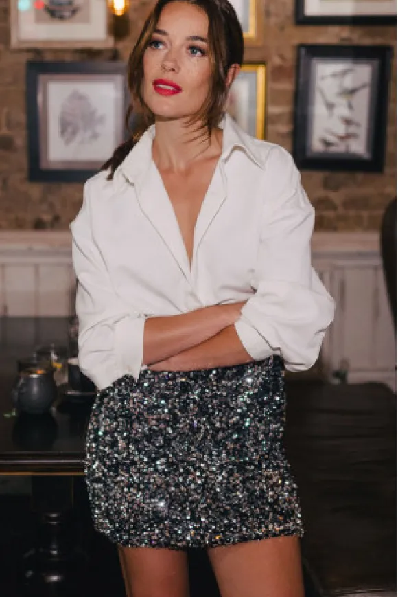 JUPE ELOI SEQUIN ARGENT