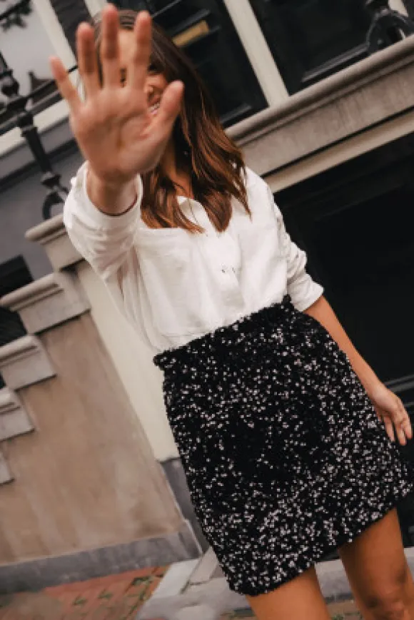 JUPE ELOI SEQUIN NOIR
