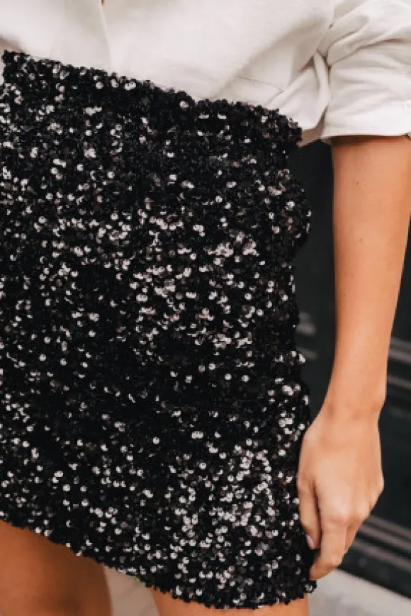 JUPE ELOI SEQUIN NOIR