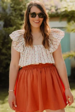JUPE ELOISE ARGILE COTON