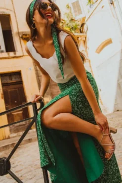 JUPE GIUSEPPA KUAZA VERT