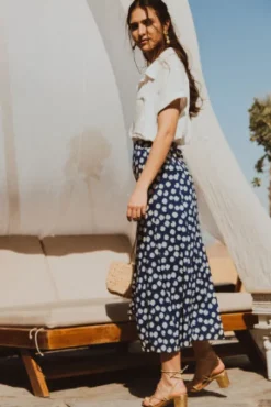 JUPE GIUSEPPA MARGUERITE BLEU