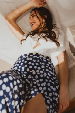 JUPE GIUSEPPA MARGUERITE BLEU